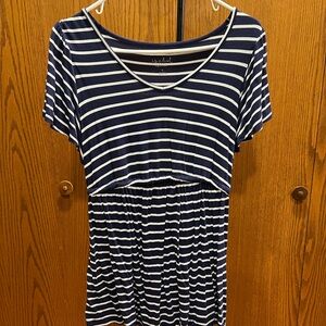 Navy Striped Women's Maternity Top